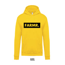 Afbeelding in Gallery-weergave laden, FARMR. Kids hoodie met groot zwart block logo
