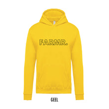 Load image into Gallery viewer, FARMR. Kids hoodie met grote zwarte open letters
