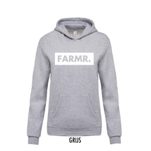 Afbeelding in Gallery-weergave laden, FARMR. Kids hoodie met groot wit block logo
