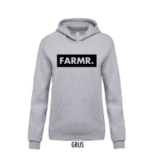 Load image into Gallery viewer, FARMR. Kids hoodie met groot zwart block logo
