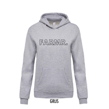 Load image into Gallery viewer, FARMR. Kids hoodie met grote zwarte open letters
