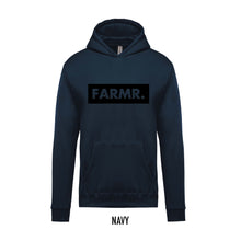 Load image into Gallery viewer, FARMR. Kids hoodie met groot zwart block logo
