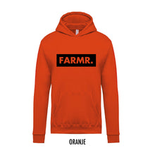 Load image into Gallery viewer, FARMR. Kids hoodie met groot zwart block logo
