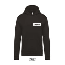 Afbeelding in Gallery-weergave laden, FARMR. Kids hoodie met klein wit block logo
