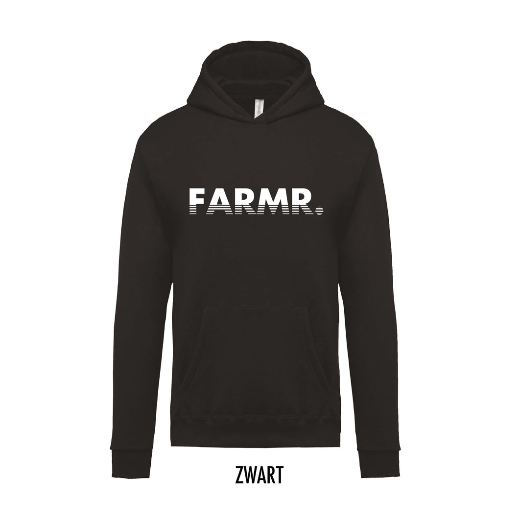 FARMR. Kids hoodie met wit fade logo