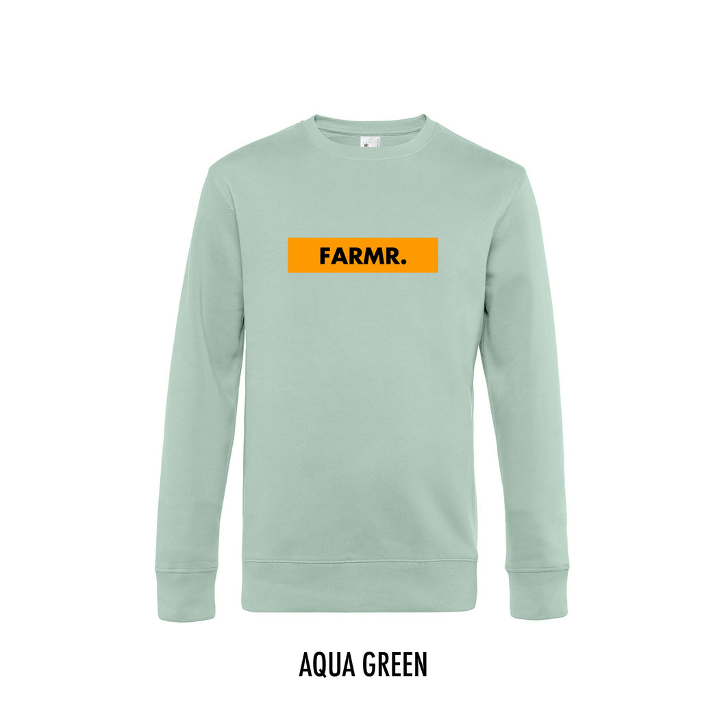 FARMR. Pastel Sweater met geel block logo