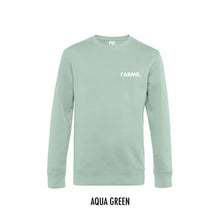 Load image into Gallery viewer, FARMR. Pastel Sweater met kleine witte volle letters
