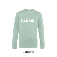 Load image into Gallery viewer, FARMR. Pastel Sweater met grote witte volle letters
