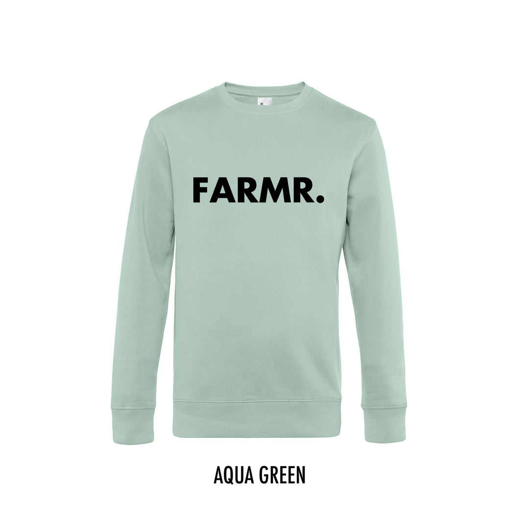 FARMR. Pastel Sweater met grote zwarte volle letters