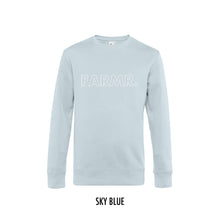 Load image into Gallery viewer, FARMR. Pastel Sweater met grote witte open letters
