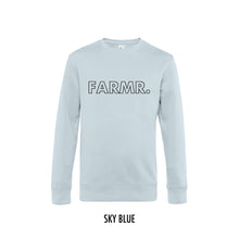 Load image into Gallery viewer, FARMR. Pastel Sweater met grote zwarte open letters
