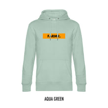 Afbeelding in Gallery-weergave laden, FARMR. Pastel Hoodie met geel block logo
