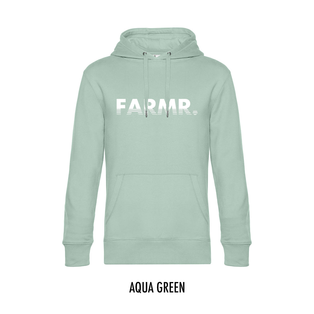 FARMR. Pastel Hoodie met wit fade logo