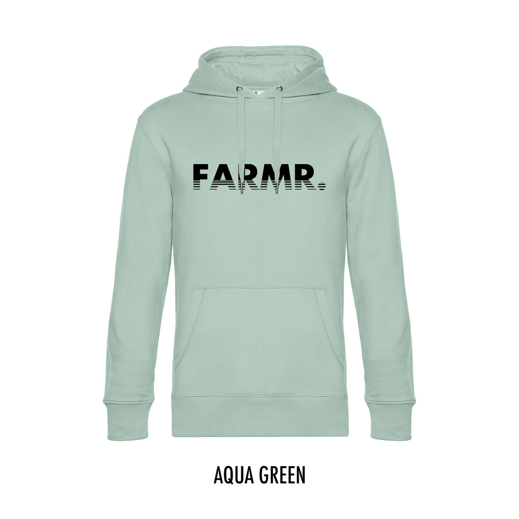 FARMR. Pastel Hoodie met zwart fade logo