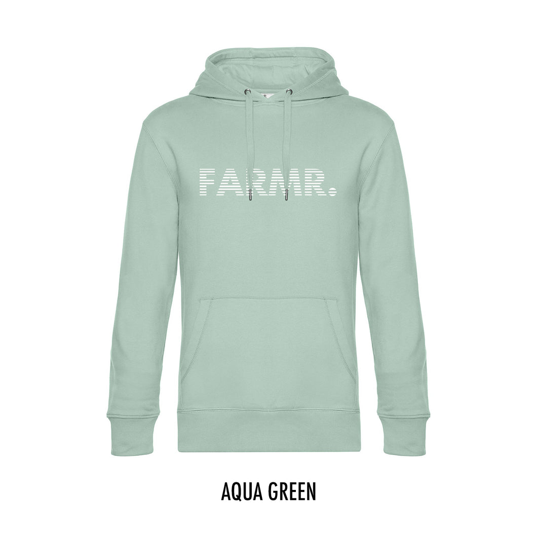 FARMR. Pastel Hoodie met wit stripe logo