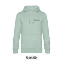 Afbeelding in Gallery-weergave laden, FARMR. Pastel Hoodie met kleine zwarte open letters
