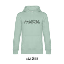 Afbeelding in Gallery-weergave laden, FARMR. Pastel Hoodie met grote zwarte open letters
