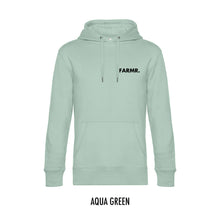 Load image into Gallery viewer, FARMR. Pastel Hoodie met kleine zwarte volle letters
