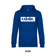 Load image into Gallery viewer, FARMR. Kleuren Hoodie met groot wit block logo
