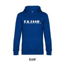 Load image into Gallery viewer, FARMR. Kleuren Hoodie met wit fade logo
