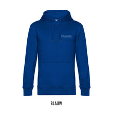 Load image into Gallery viewer, FARMR. Kleuren Hoodie met kleine witte open letters
