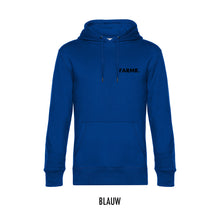 Afbeelding in Gallery-weergave laden, FARMR. Kleuren Hoodie met kleine zwarte volle letters
