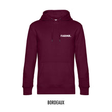 Afbeelding in Gallery-weergave laden, FARMR. Basic Hoodie met kleine witte volle letters
