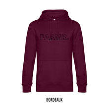 Afbeelding in Gallery-weergave laden, FARMR. Basic Hoodie met grote zwarte open letters
