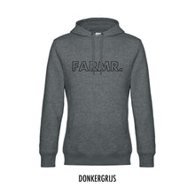 Afbeelding in Gallery-weergave laden, FARMR. Basic Hoodie met grote zwarte open letters
