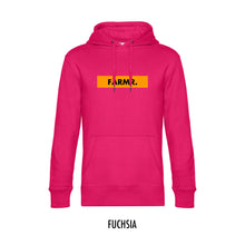 Load image into Gallery viewer, FARMR. Kleuren Hoodie met geel block logo
