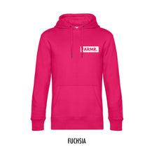 Load image into Gallery viewer, FARMR. Kleuren Hoodie met klein wit block logo
