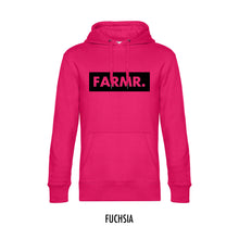 Load image into Gallery viewer, FARMR. Kleuren Hoodie met groot zwart block logo
