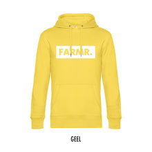 Load image into Gallery viewer, FARMR. Kleuren Hoodie met groot wit block logo
