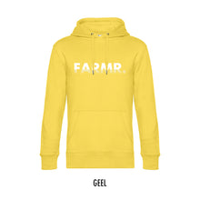 Load image into Gallery viewer, FARMR. Kleuren Hoodie met wit fade logo
