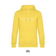 Afbeelding in Gallery-weergave laden, FARMR. Kleuren Hoodie met grote witte open letters
