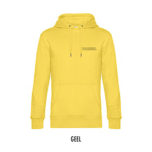 Afbeelding in Gallery-weergave laden, FARMR. Kleuren Hoodie met kleine zwarte open letters
