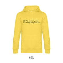 Load image into Gallery viewer, FARMR. Kleuren Hoodie met grote zwarte open letters
