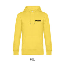 Afbeelding in Gallery-weergave laden, FARMR. Kleuren Hoodie met kleine zwarte volle letters
