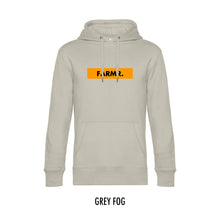 Afbeelding in Gallery-weergave laden, FARMR. Pastel Hoodie met geel block logo
