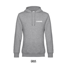 Afbeelding in Gallery-weergave laden, FARMR. Basic Hoodie met kleine witte volle letters
