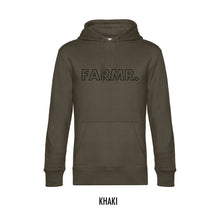 Afbeelding in Gallery-weergave laden, FARMR. Basic Hoodie met grote zwarte open letters
