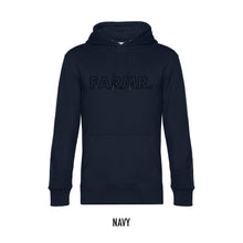 Afbeelding in Gallery-weergave laden, FARMR. Basic Hoodie met grote zwarte open letters
