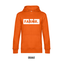 Load image into Gallery viewer, FARMR. Kleuren Hoodie met groot wit block logo
