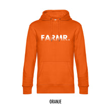 Load image into Gallery viewer, FARMR. Kleuren Hoodie met wit fade logo
