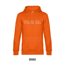 Load image into Gallery viewer, FARMR. Kleuren Hoodie met grote witte open letters
