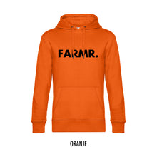 Load image into Gallery viewer, FARMR. Kleuren Hoodie met grote zwarte volle letters
