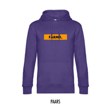 Load image into Gallery viewer, FARMR. Kleuren Hoodie met geel block logo
