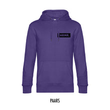 Afbeelding in Gallery-weergave laden, FARMR. Kleuren Hoodie met klein zwart block logo
