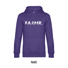 Load image into Gallery viewer, FARMR. Kleuren Hoodie met wit fade logo
