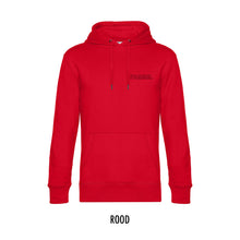 Afbeelding in Gallery-weergave laden, FARMR. Basic Hoodie met kleine zwarte open letters
